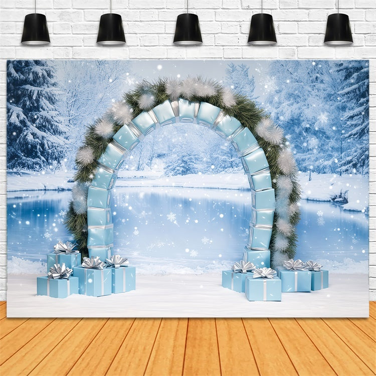 Winter Wonderland Backdrop Frosty Gift Arch Backdrop UK BRP57-359