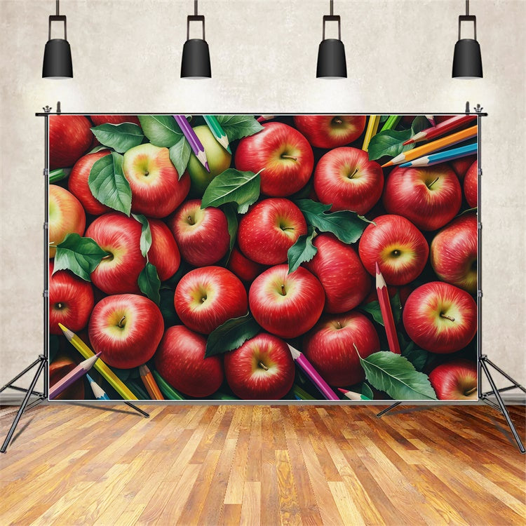 Back To School Backdrop Apple Pencils Delight Backdrop UK BRP57-36