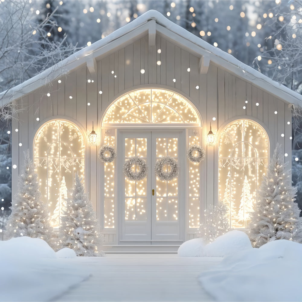 Winter Photo Backdrop Cozy Glow Winter Porch Backdrop UK BRP57-360