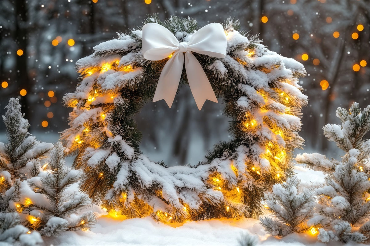 Winter Backdrops Snowy Pines Garland Night Backdrop UK BRP57-362