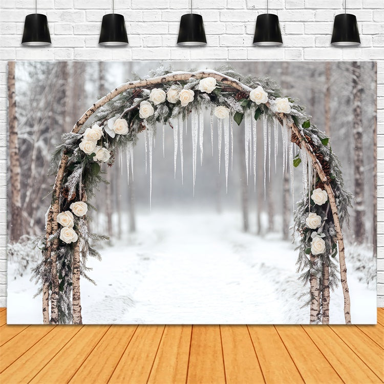 Winter Scene Backdrop Frozen Romance Archway Backdrop UK BRP57-363