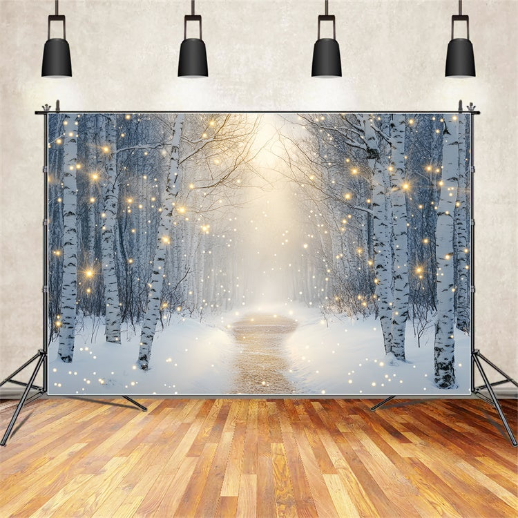 Winter Forest Backdrop Sparkling Forest Trail Backdrop UK BRP57-369
