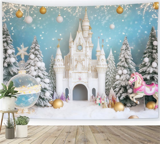 Winter Backdrop Glitter Globe Winter Magic Backdrop UK BRP57-372