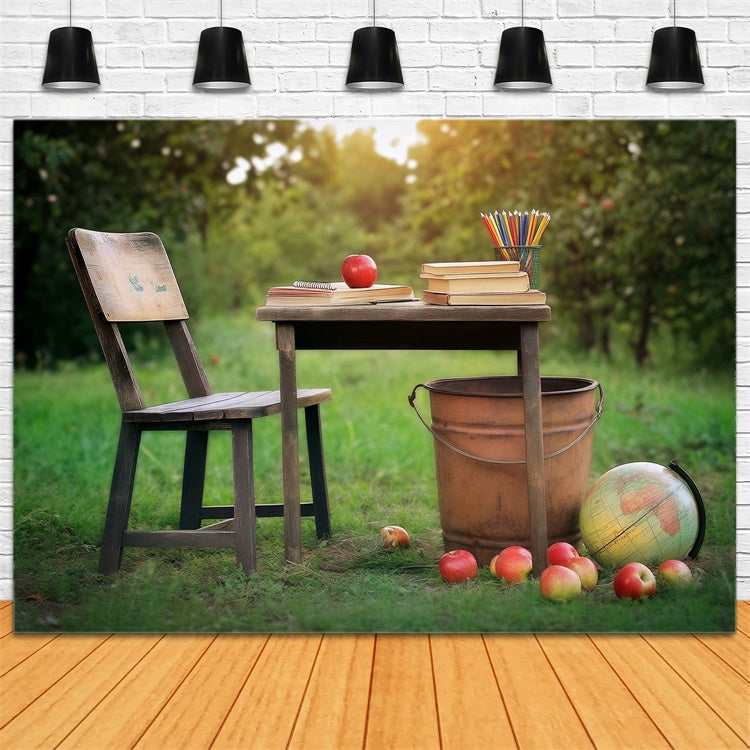 School Photo Backdrops Woodland Learning Table Backdrop UK BRP57-38