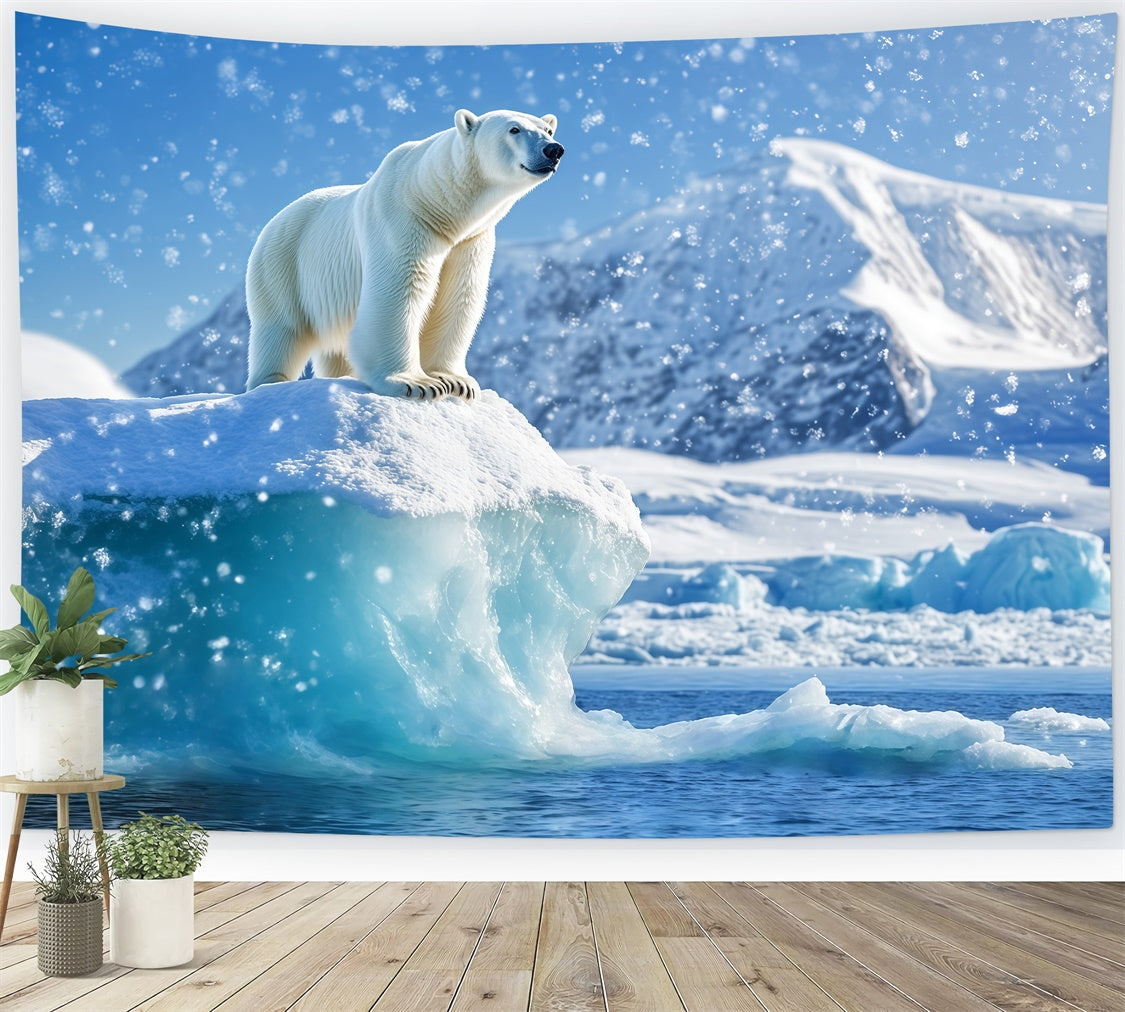 Snow Backdrop Polar Bear Majesty Iceberg Backdrop UK BRP57-384