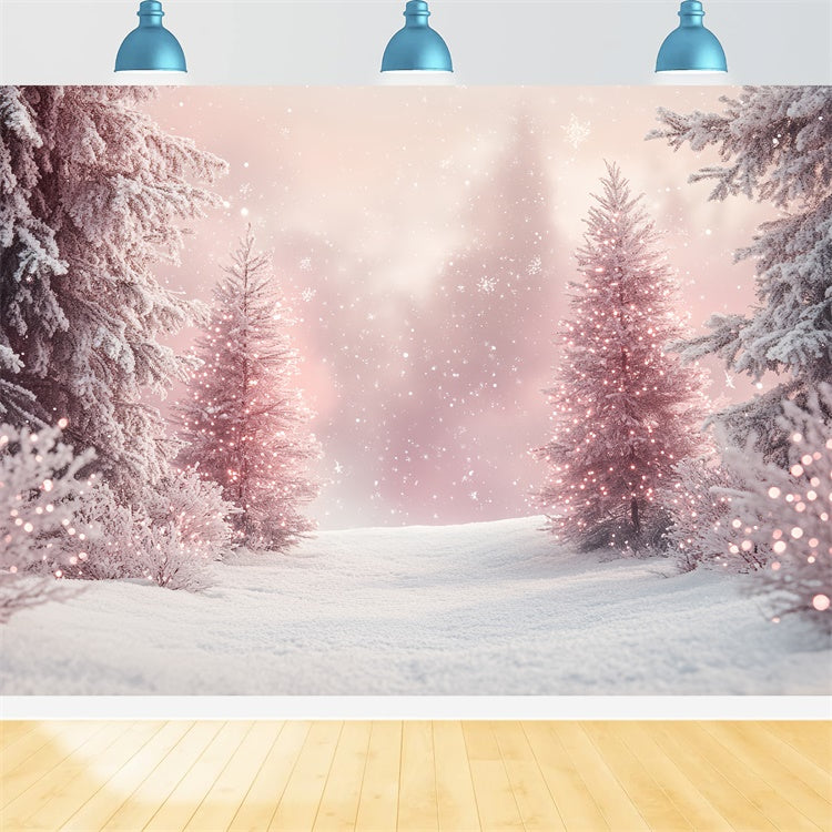 Winter Photography Backdrops Enchanted Blush Pine Backdrop UK BRP57-386