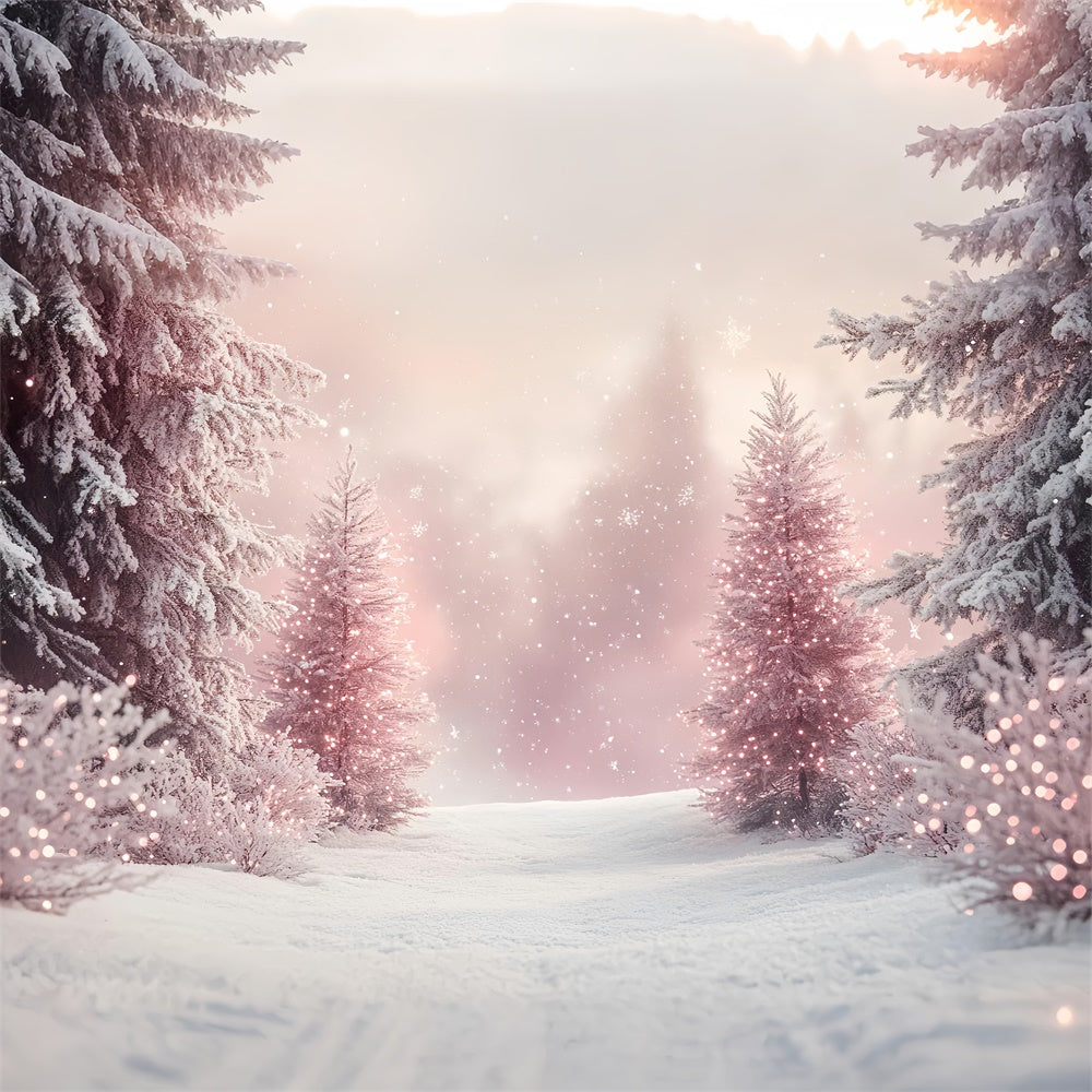 Winter Photography Backdrops Enchanted Blush Pine Backdrop UK BRP57-386