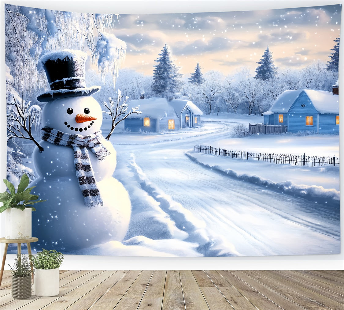 Snowy Backdrop Frosty Path Winter Cottage Backdrop UK BRP57-388