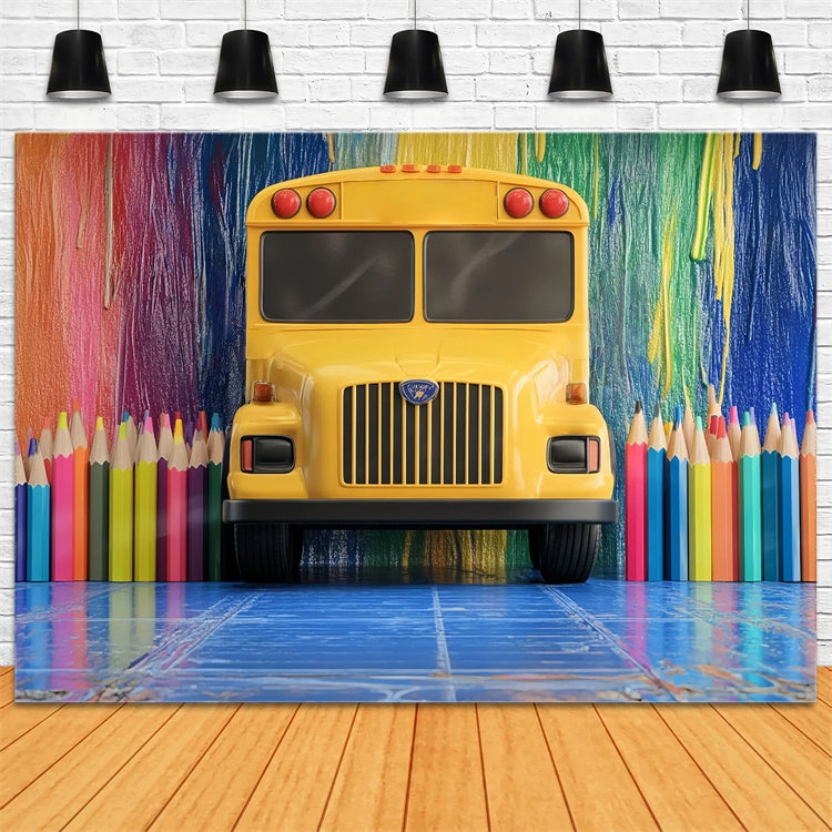 School Photo Backdrop Magic School Bus Vibes Backdrop UK BRP57-50