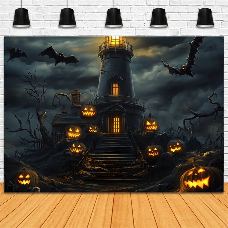 Halloween Photo Booth Backdrop Spooky Lantern Steps Backdrop UK BRP57-64