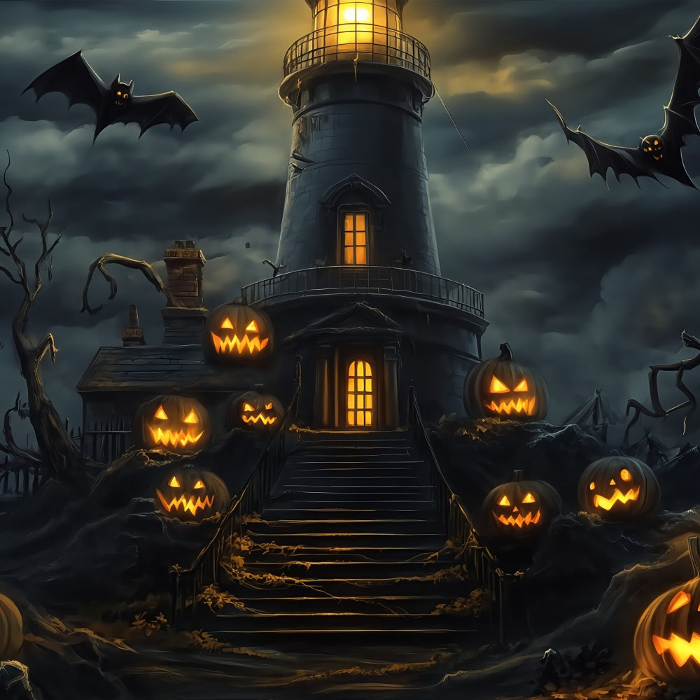 Halloween Photo Booth Backdrop Spooky Lantern Steps Backdrop UK BRP57-64