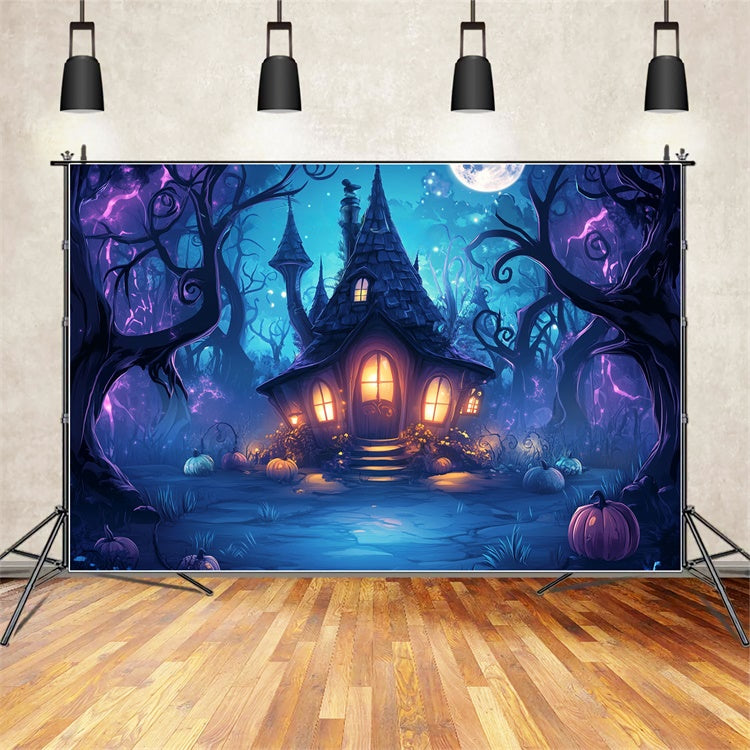 Haunted House Backdrop Enchanted Witch Cottage Backdrop UK BRP57-71