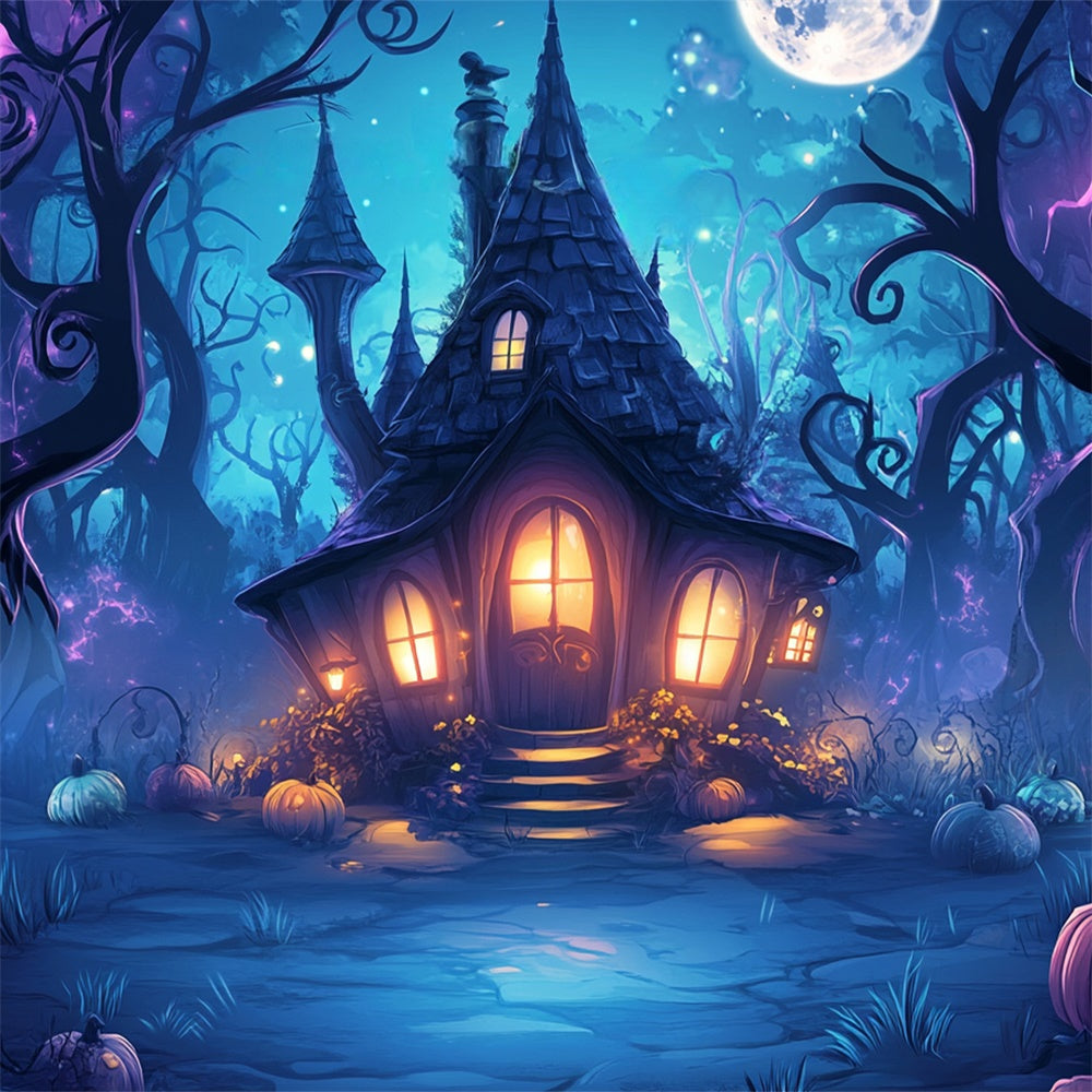 Haunted House Backdrop Enchanted Witch Cottage Backdrop UK BRP57-71