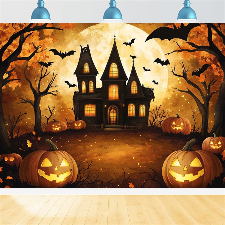 Haunted House Backdrop Spooky Cartoon Manor Backdrop UK BRP57-72
