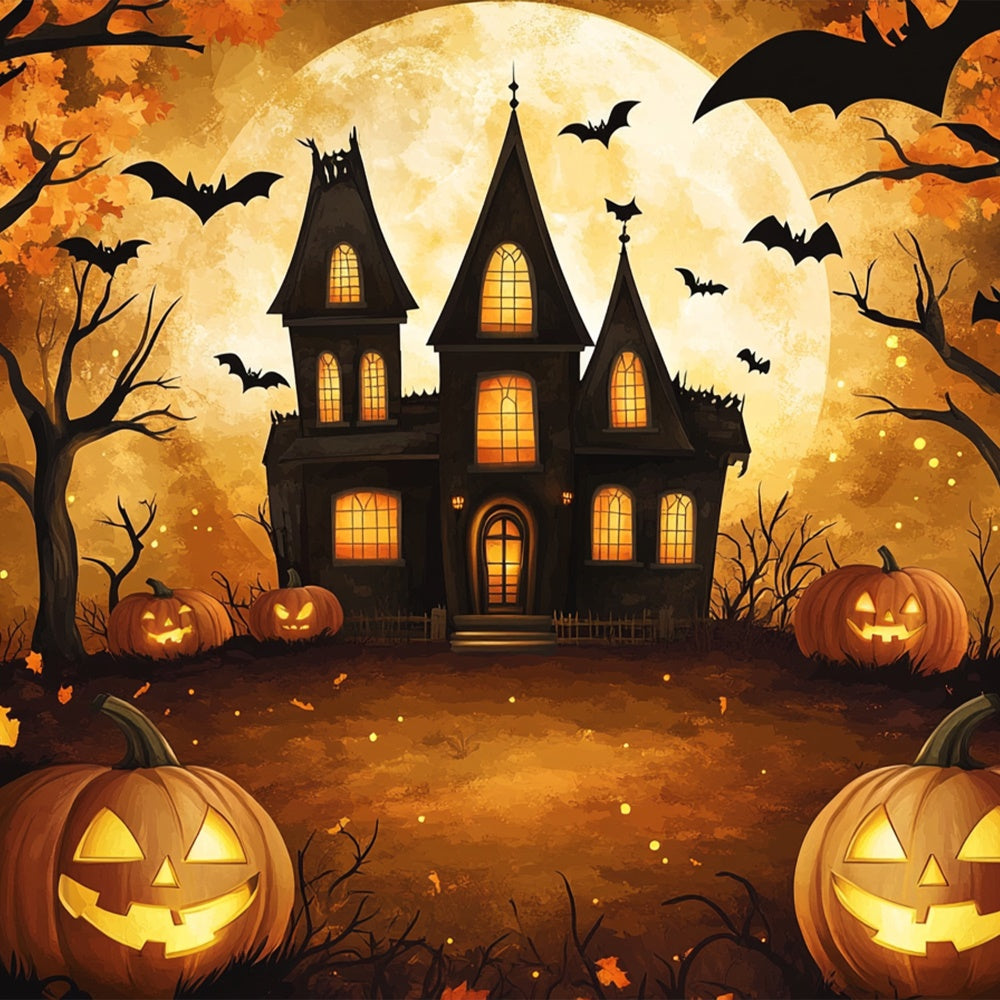 Haunted House Backdrop Spooky Cartoon Manor Backdrop UK BRP57-72