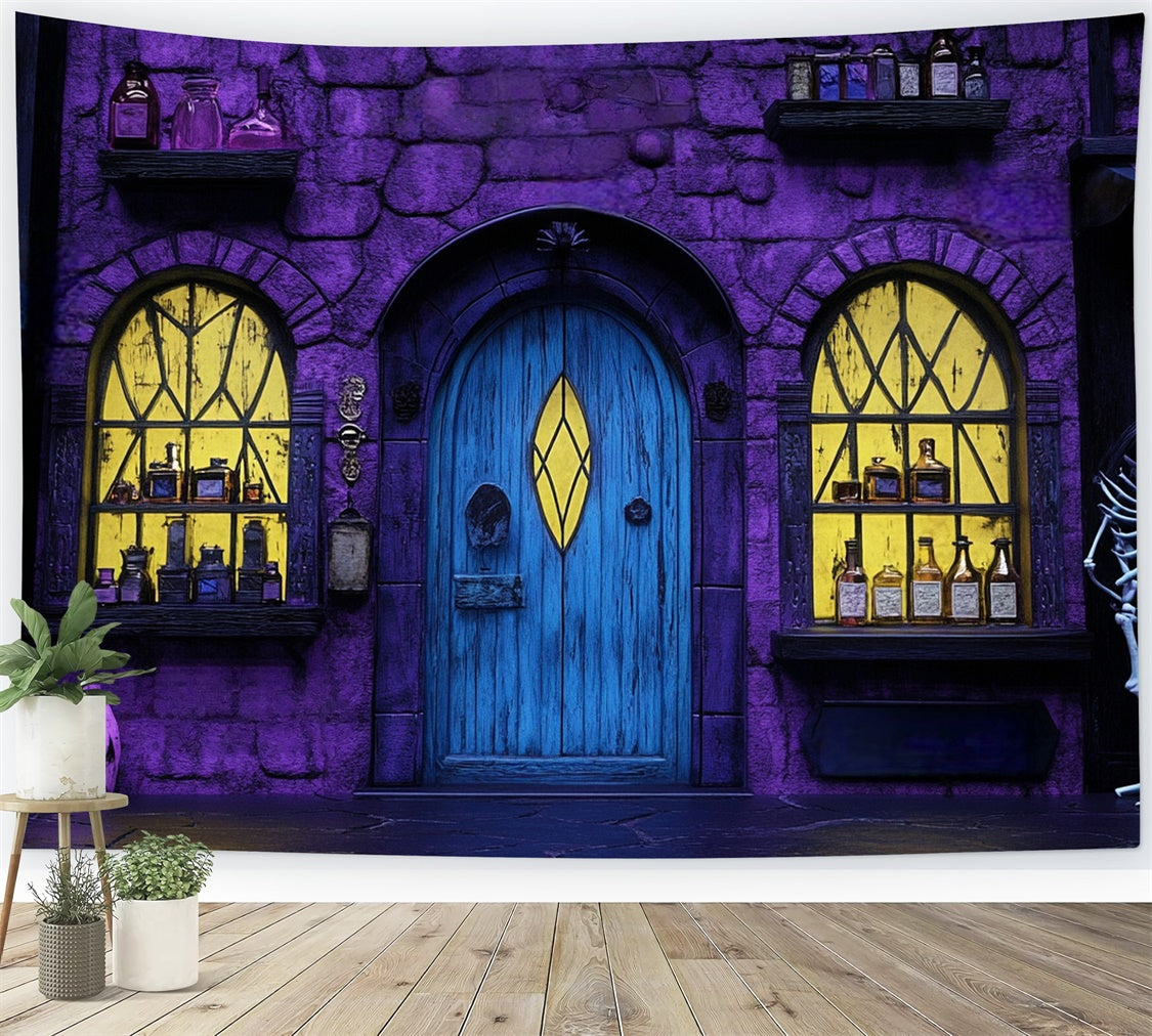 Halloween Backdrop Twilight Skull Spell Store Backdrop UK BRP57-74