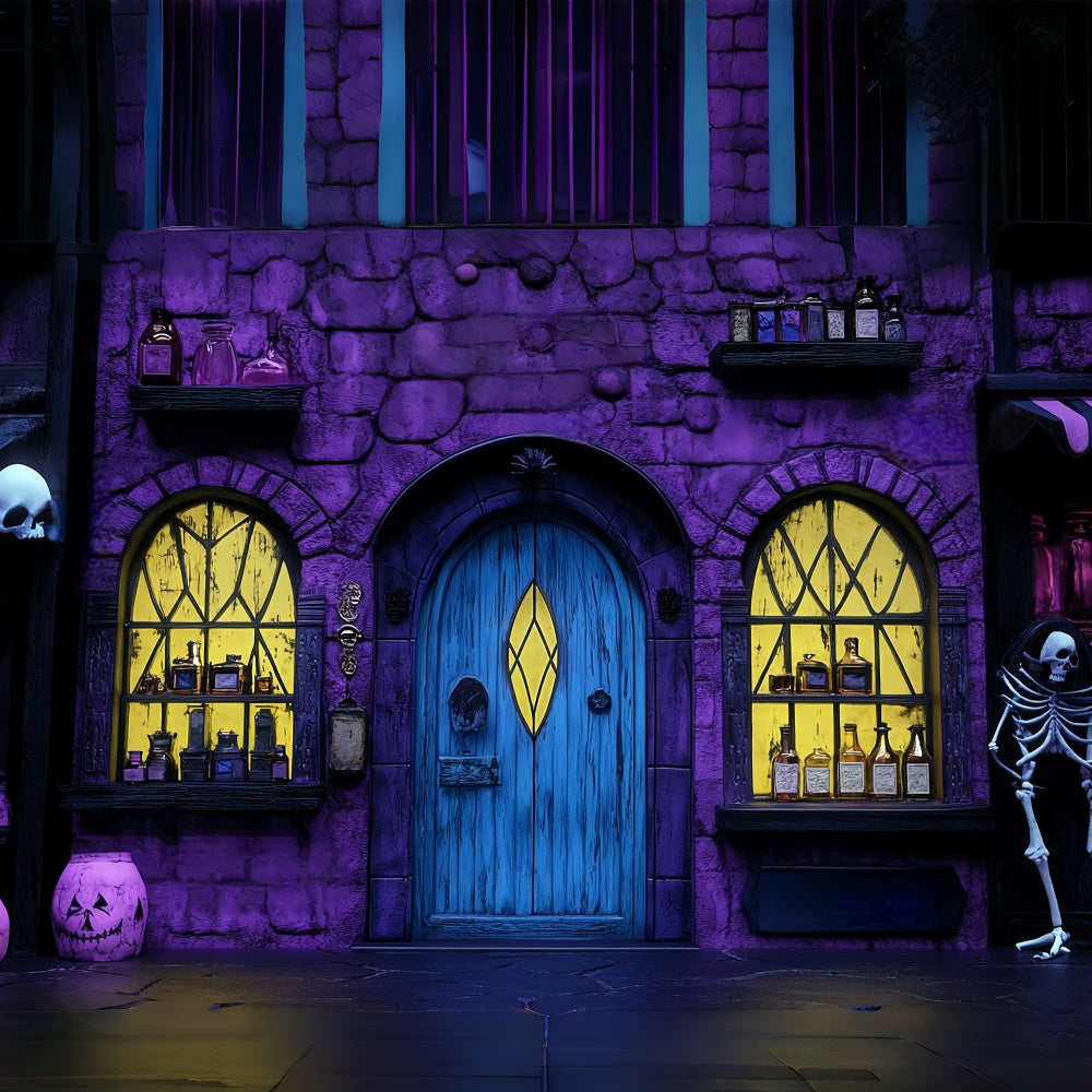 Halloween Backdrop Twilight Skull Spell Store Backdrop UK BRP57-74
