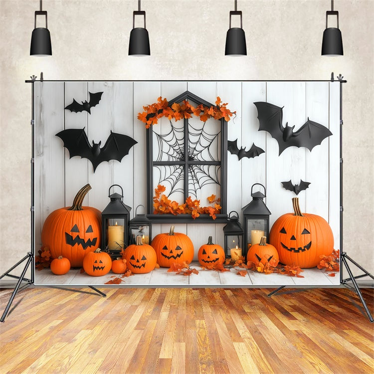 Halloween Wall Backdrop Cozy Candle Pumpkin Backdrop UK BRP57-80