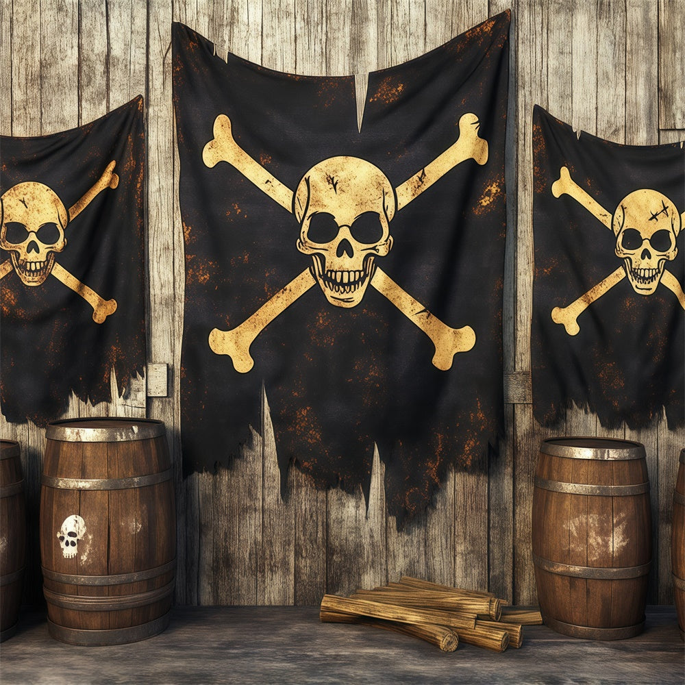 Scary Halloween Backdrops Skull Pirate Tavern Backdrop UK BRP57-85