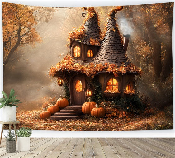 Halloween Backdrop Twisted Tower Magic Cabin Forest Backdrop UK BRP57-87