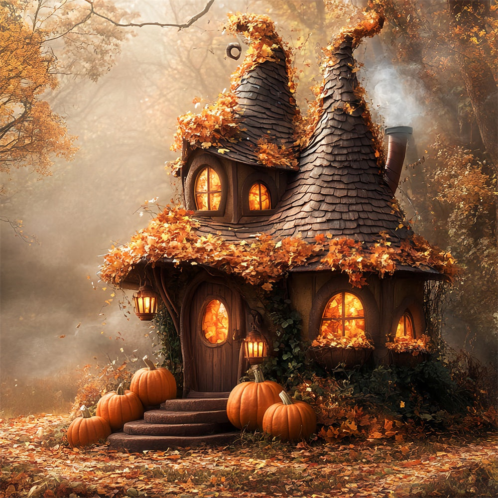 Halloween Backdrop Twisted Tower Magic Cabin Forest Backdrop UK BRP57-87