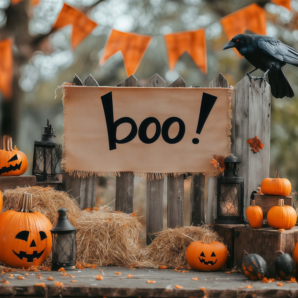 Halloween Party Backdrop Pumpkin Welcome Fence Backdrop UK BRP57-91