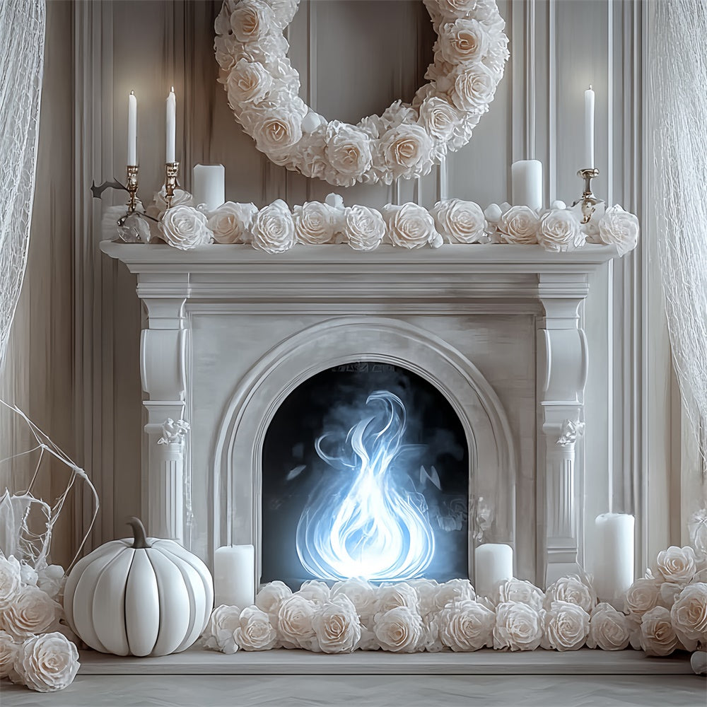 Halloween Backdrops Ghostly Elegance Fireplace Backdrop UK BRP57-94