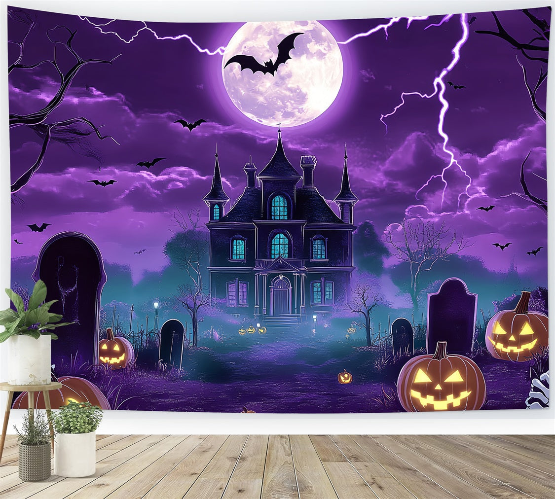 Halloween Moon Backdrop Fright Night Castle Backdrop UK BRP57-95