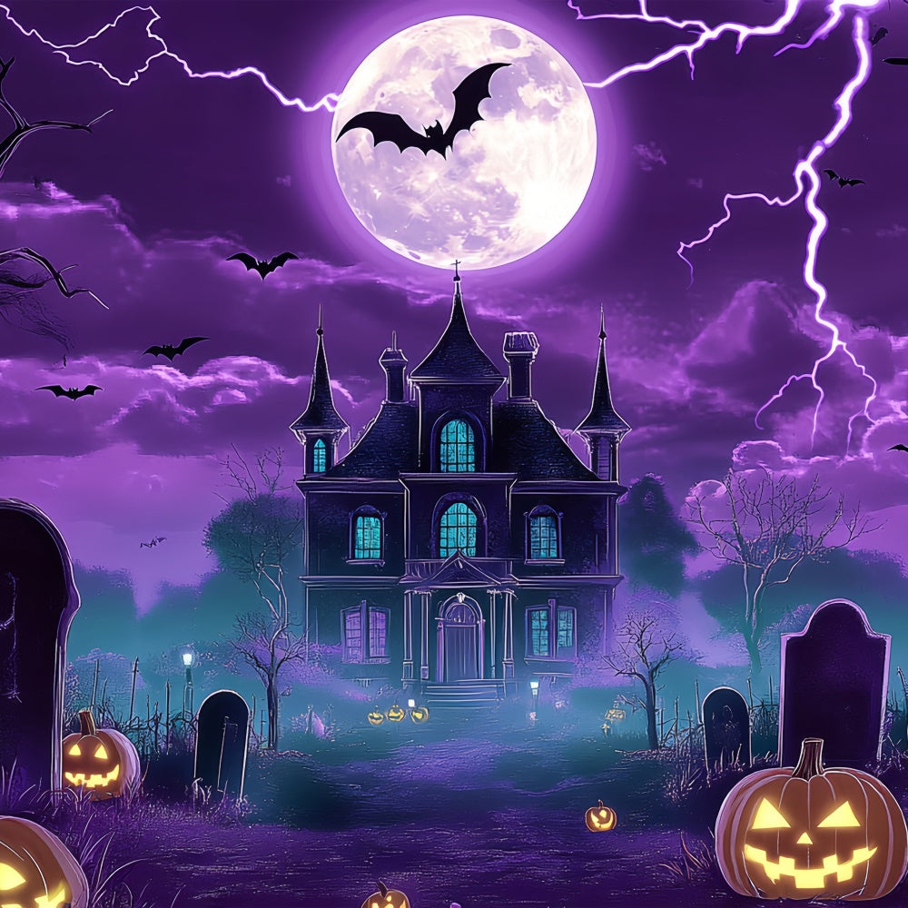 Halloween Moon Backdrop Fright Night Castle Backdrop UK BRP57-95
