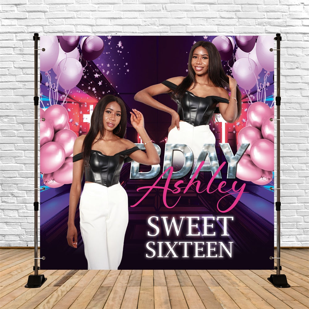 Personalized Birthday Backdrop City Glam Sweet 16 Backdrop UK BRP6-101