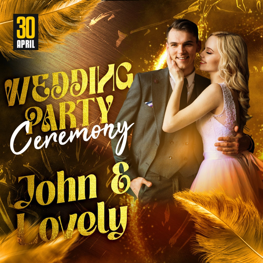 Wedding Ceremony Backdrop Golden Lights Glam Personalized Backdrop UK BRP6-110