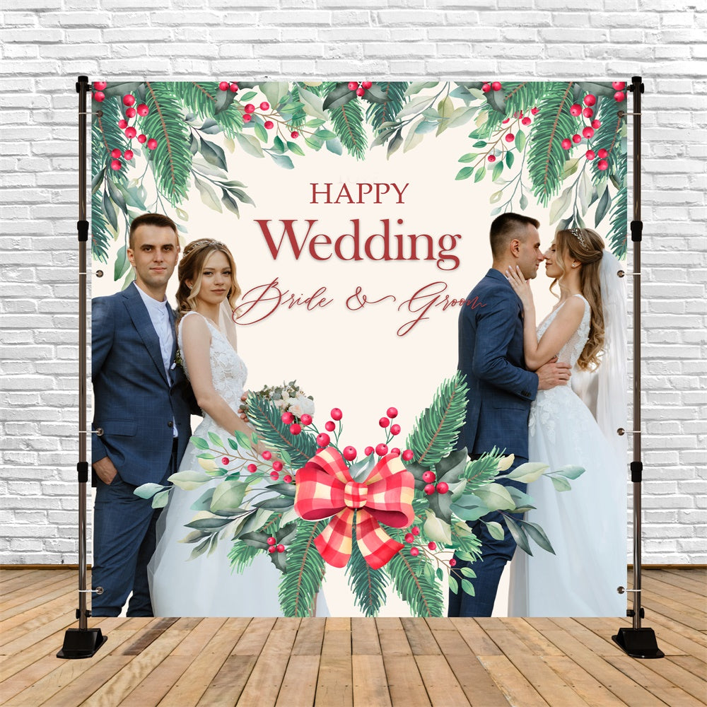 Christmas Wedding Backdrop Holiday Romance Wedding Custom Backdrop UK BRP6-113