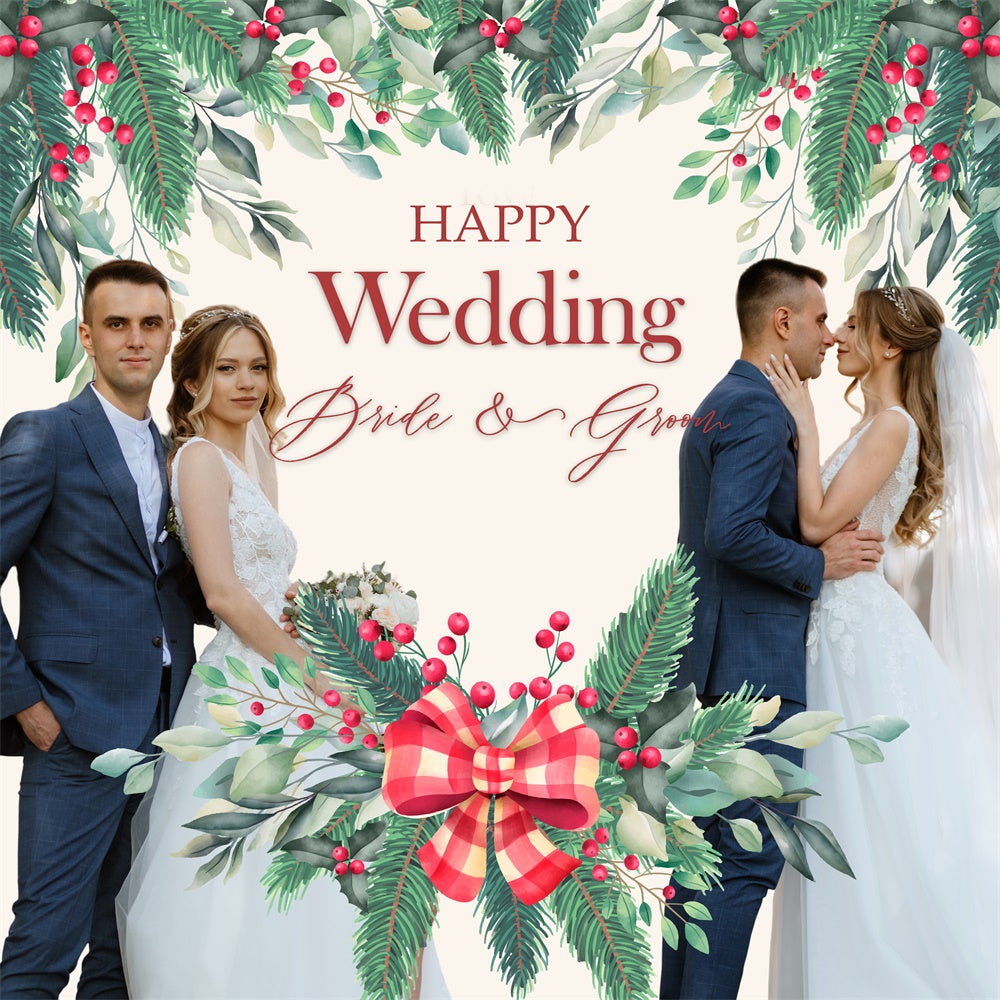 Christmas Wedding Backdrop Holiday Romance Wedding Custom Backdrop UK BRP6-113