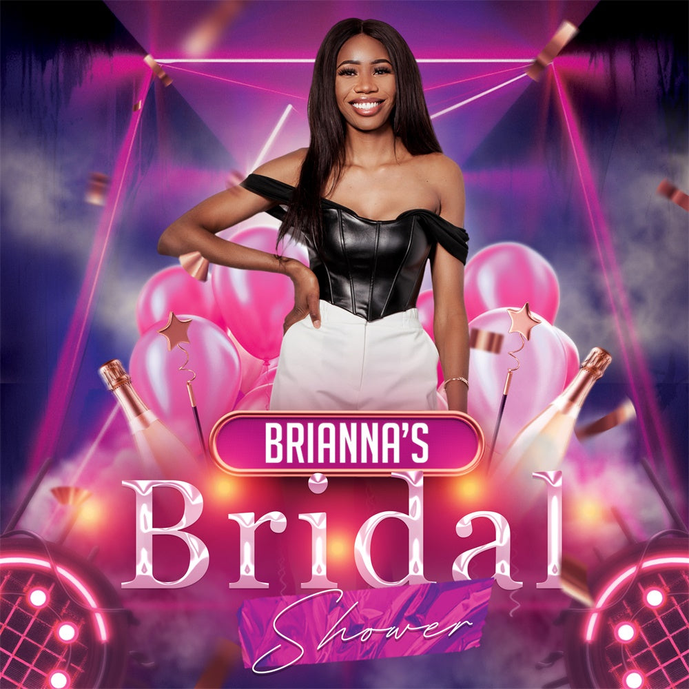 Bridal Shower Backdrop Ideas Chic Neon Party Customized Backdrop UK BRP6-120