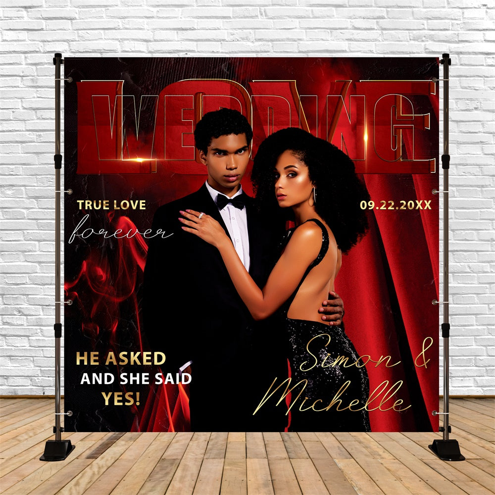 Wedding Backdrops Romantic Red Celebration Customized Backdrop UK BRP6-130