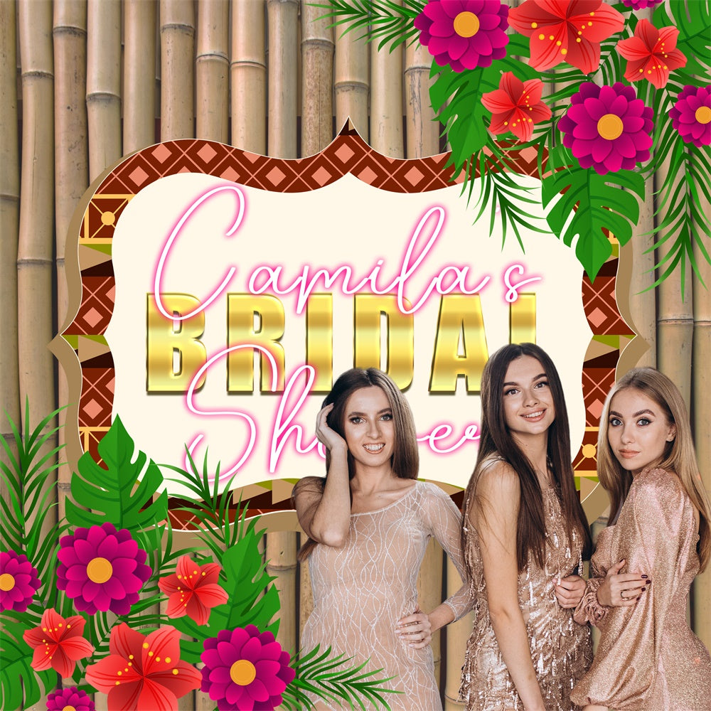 Bridal Shower Backdrop Ideas Floral Bamboo Custom Tropic Backdrop UK BRP6-146