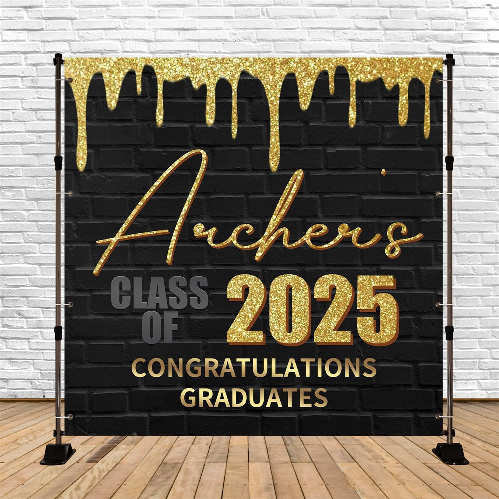 Custom Graduation Backdrops Classy Glitter Party Graduation Backdrop UK BRP6-171