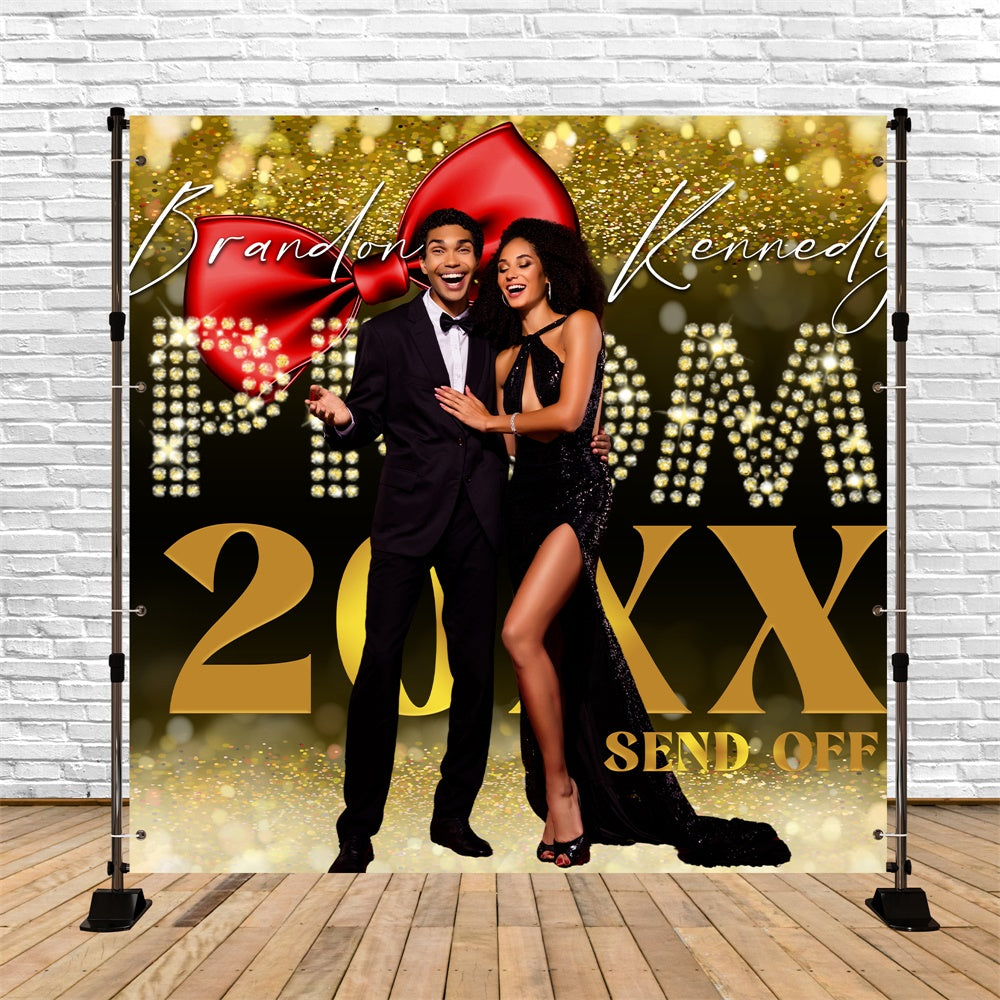 Prom Backdrops Elegant Gold Night Personalized Party Graduation Backdrop UK BRP6-193