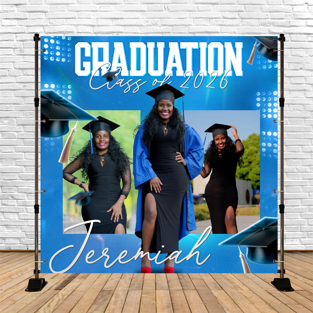 Personalized Graduation Backdrop Stadium Lights Party Graduation Backdrop UK BRP6-199