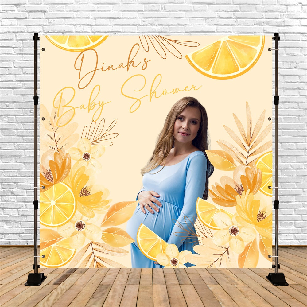 Backdrops For Baby Shower Lemon Garden Personalized Backdrop UK BRP6-225