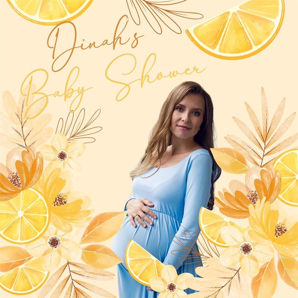 Backdrops For Baby Shower Lemon Garden Personalized Backdrop UK BRP6-225