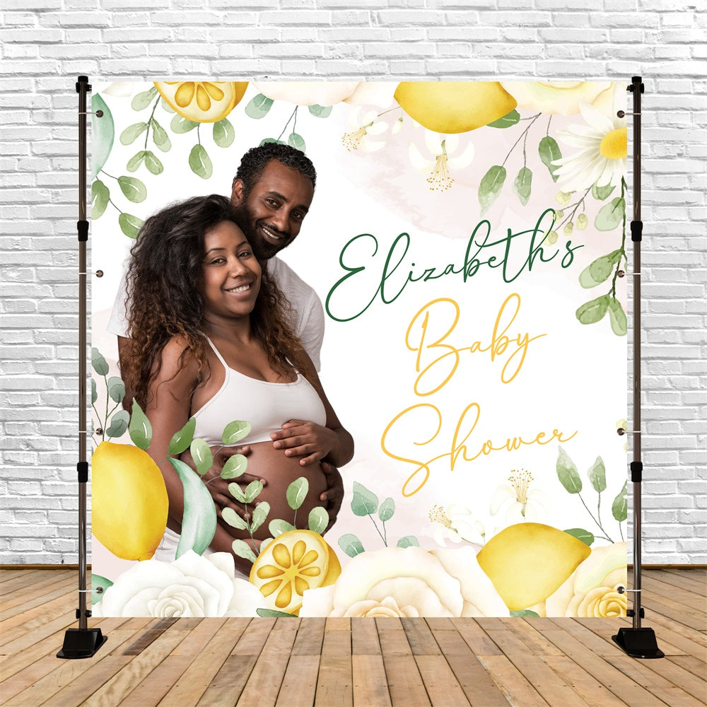 Baby Shower Photo Backdrop Rose Lemon Joy Custom Backdrop UK BRP6-226