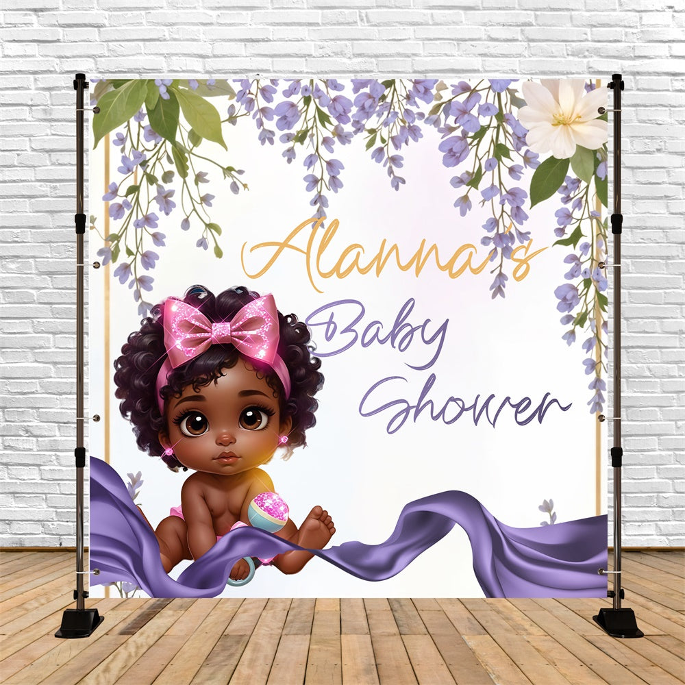 Backdrops For Baby Shower Lavender Bloom Personalized Backdrop UK BRP6-231