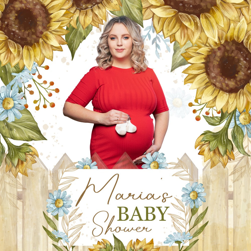 Baby Shower Backdrop Ideas Rustic Sunflower Custom Backdrop UK BRP6-233