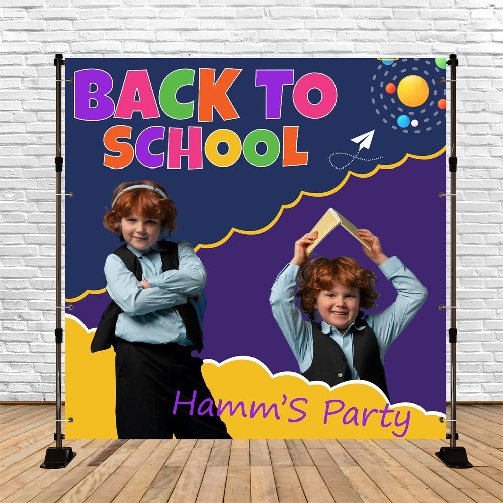 Back To School Backdrops Planet Class Party Customized Backdrop UK BRP6-46