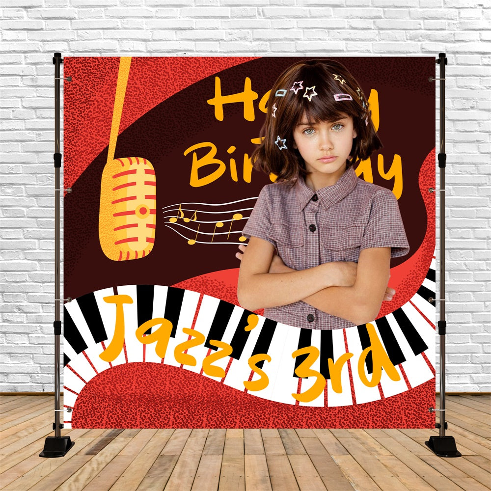 Birthday Backdrop Ideas Groovy Notes 3rd Personalized Backdrop UK BRP6-63