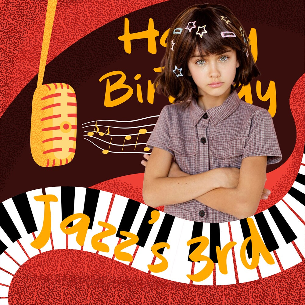 Birthday Backdrop Ideas Groovy Notes 3rd Personalized Backdrop UK BRP6-63