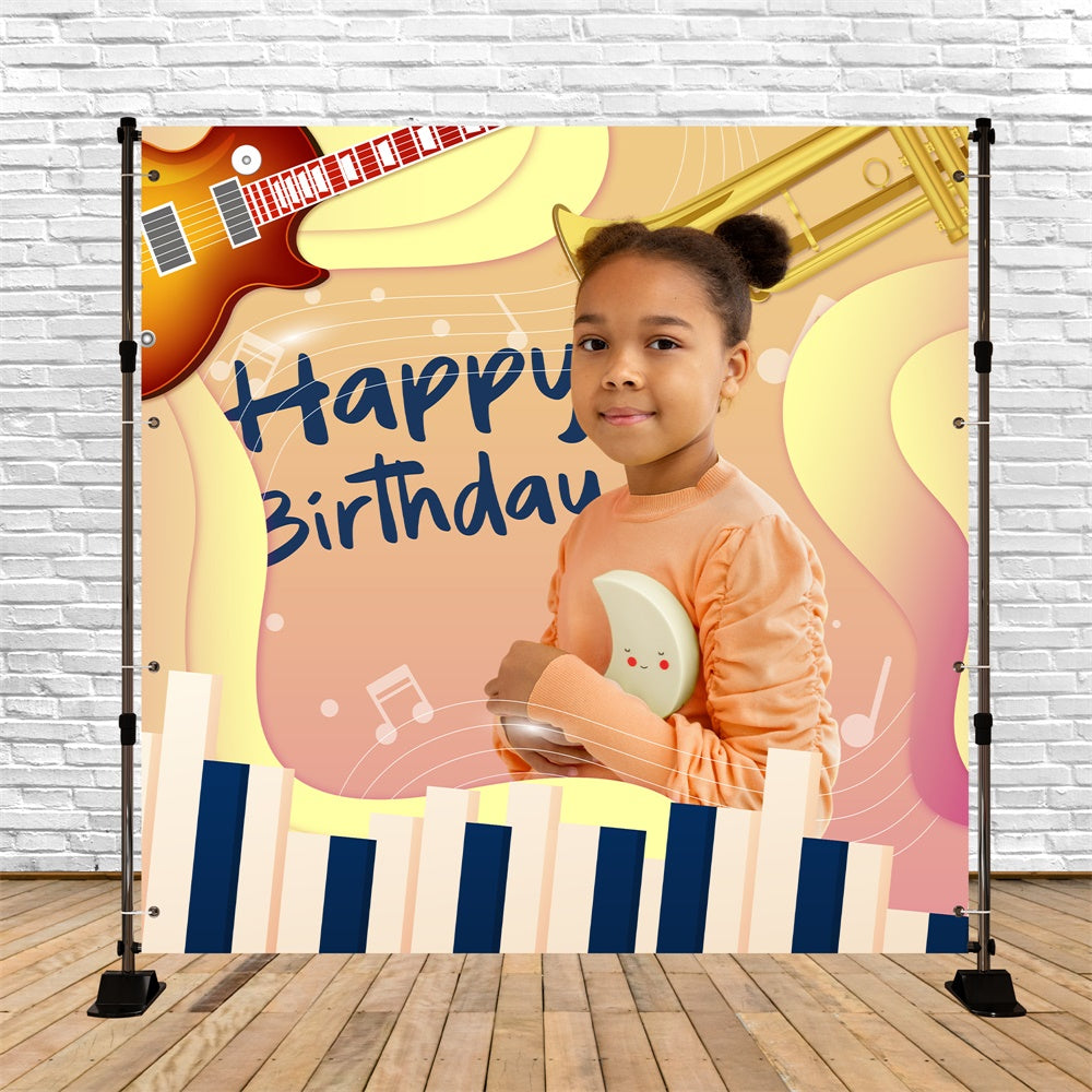 Birthday Party Backdrop Peaceful Melody Customized Backdrop UK BRP6-64