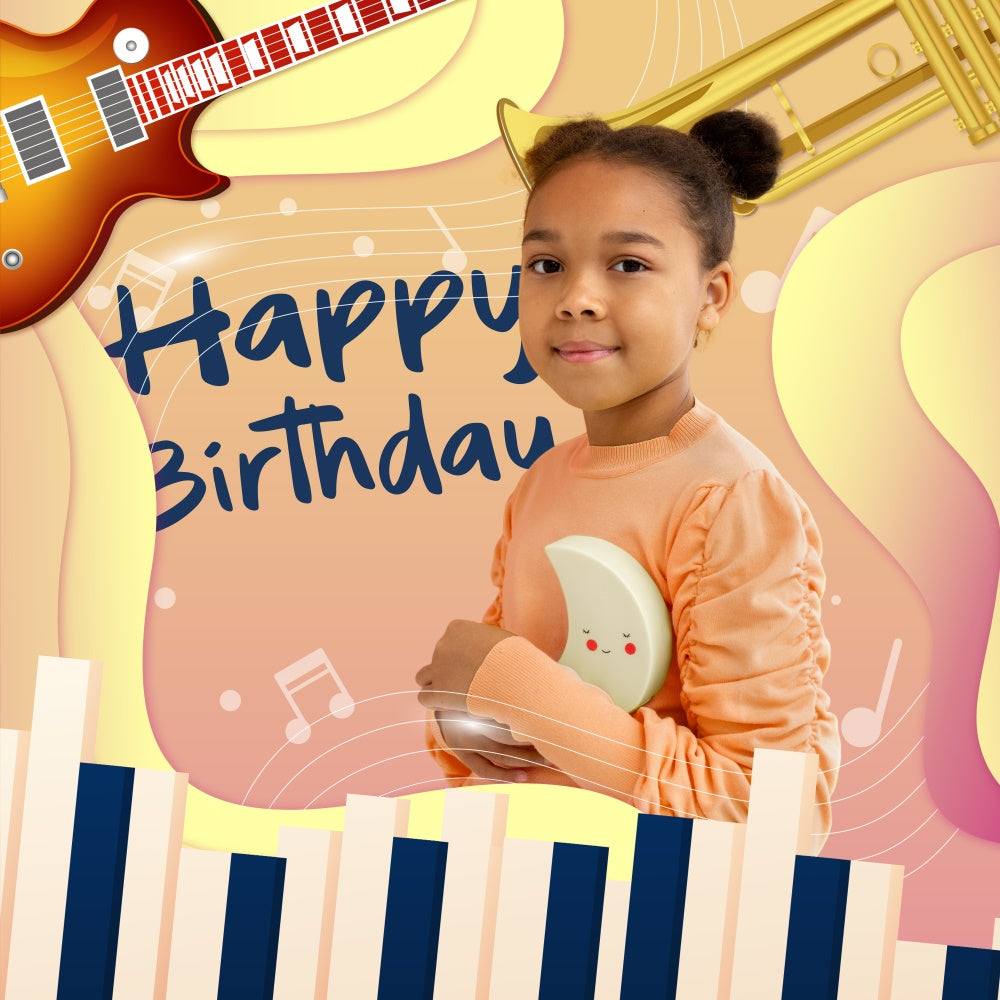Birthday Party Backdrop Peaceful Melody Customized Backdrop UK BRP6-64