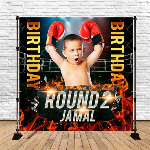 Backdrop For Birthday Party Boxing Power Custom Backdrop UK BRP6-69